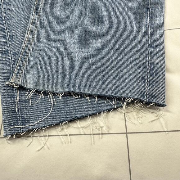Agolde Jeans Womens 28 Blue 90s Button Fly Distressed Hemmed Raw Hem Casual - Picture 14 of 14